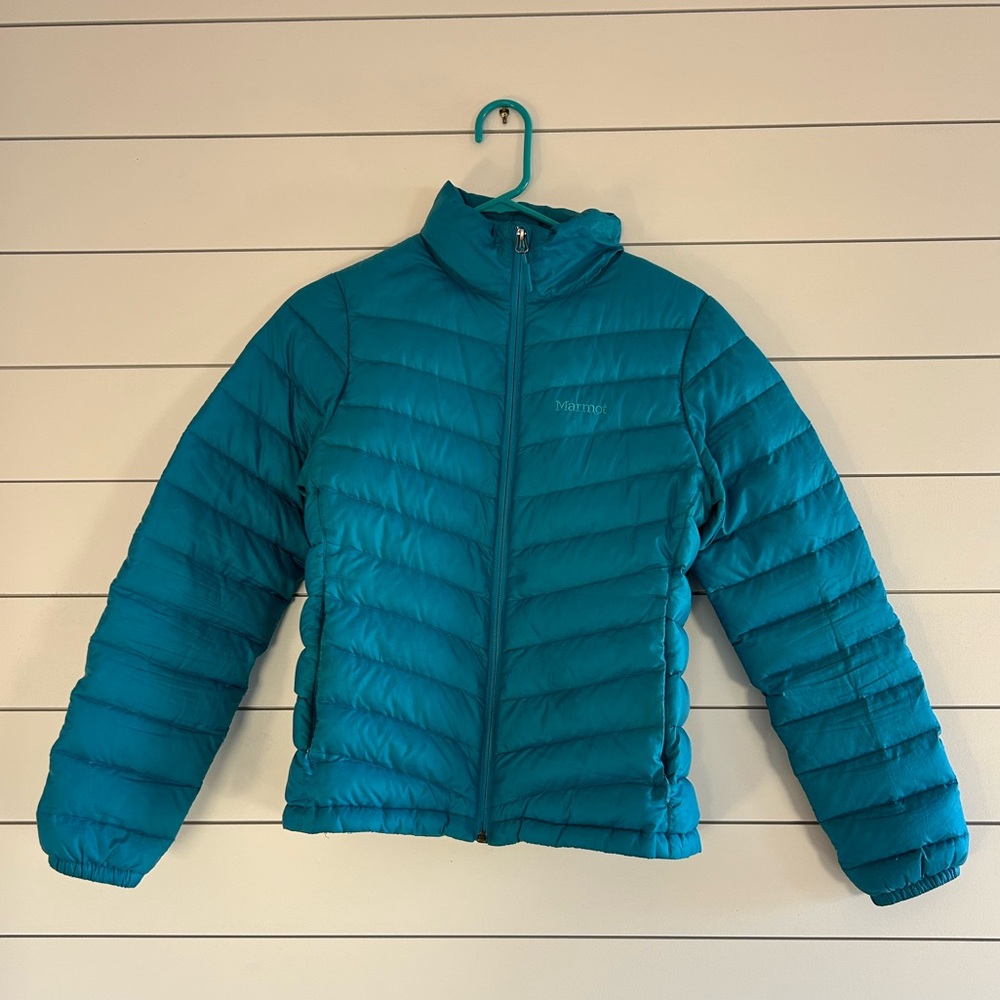 Small blue Marmot puffer coat